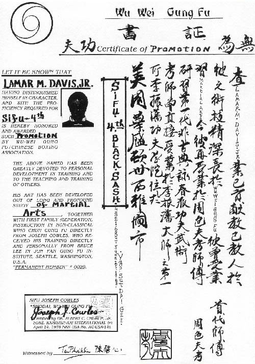 Jeet Kune Do Certification: Joseph Cowles